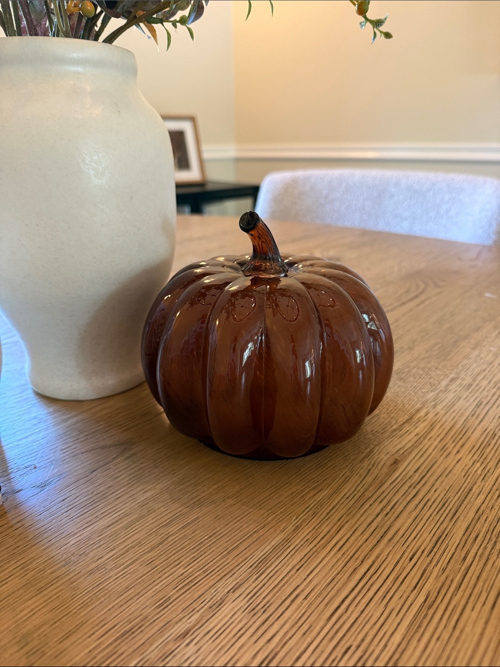 Threshold Amber Glass Pumpkin Accent